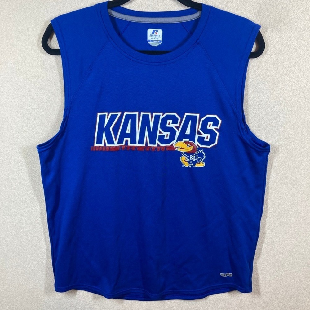 Russel‎ Athletic Kansas University Jayhawks Tank Med Blue Crimson Athleisure